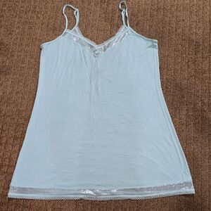 NWOT-Victoria's Secret Light Aqua Blue Chemise with Lace Accents